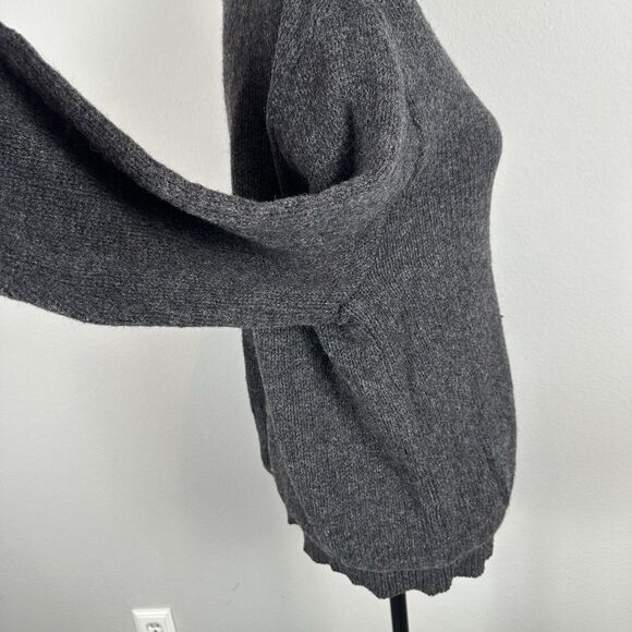 Lands End Knit Henley Sweater Mens XL Grey Wool Blend Henley USA Made Vintage - Picture 8 of 13